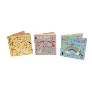 3 Patricia Hegarty Books, ABCs Love Mom, 123s Kindness & Happiness Rainbow New